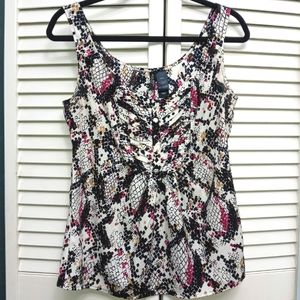 Bisou Bisou Michele Bohbot Sleeveless Front Button detail Sleeveless Top S